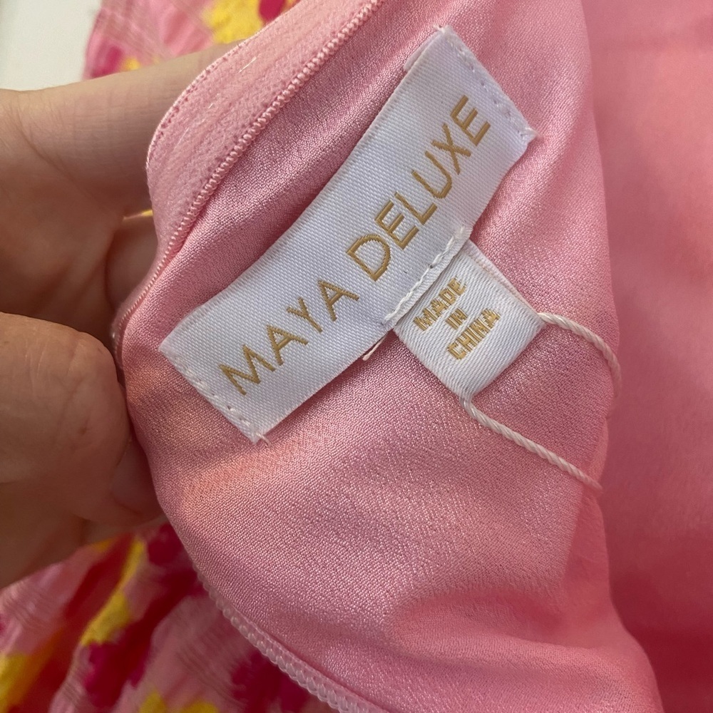 Maya Deluxe Floral Tutti Frutti Midi Strapless Dress NWT - Picture 7 of 9